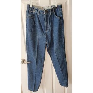 Vintage Lee Jeans Womens Size 12 Blue Tapered Leg High Rise Mom Pleated Denim